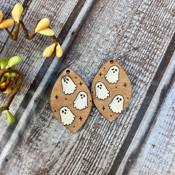 Whimsical Scattered Ghost Halloween Earrings Online now