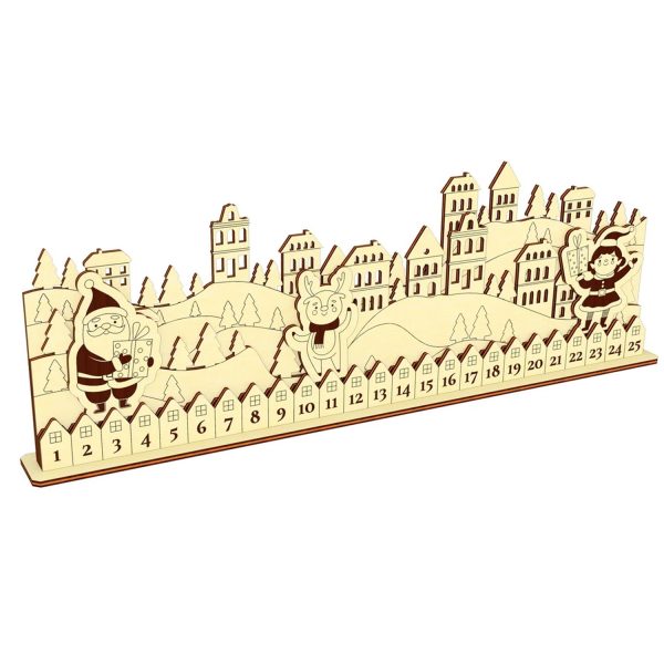 Advent Countdown Calendar with Santa, Elf and Reindeer on the Winter City Background Online Sale - Image 2