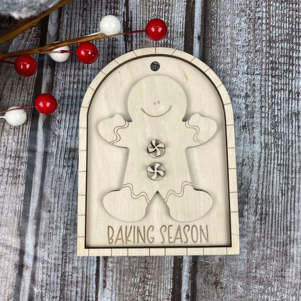 Whimsical Black & White Check Gingerbread Arch Ornament   Gift Tag Online now - Image 2