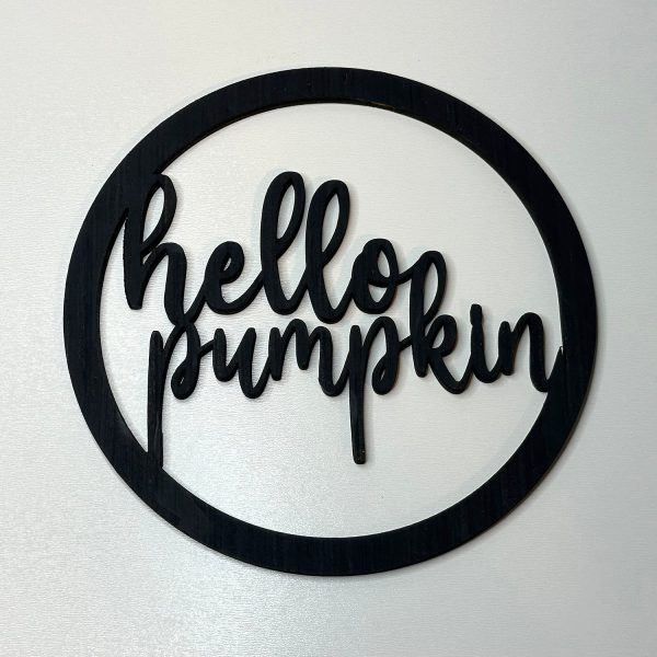 Hello Pumpkin Round Door Sign For Sale - Image 2