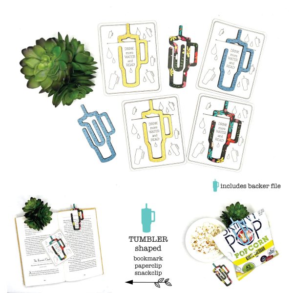 Tumbler Shaped Bookmark with Card Backer - Paperclip - Snack Bag Closure Hot on Sale - Image 2