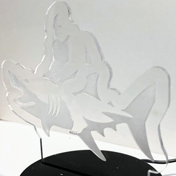 Bigfoot Sasquatch Shark Riding LED Nightlight Insert Fashion - Image 2