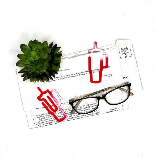Tumbler Shaped Bookmark with Card Backer - Paperclip - Snack Bag Closure Hot on Sale - Image 3
