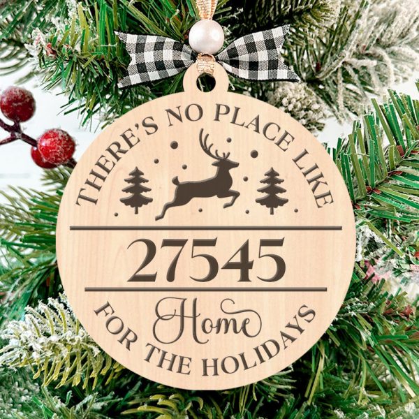 There s No Place Like Home Zip Code Round Christmas Ornament #3 Online now