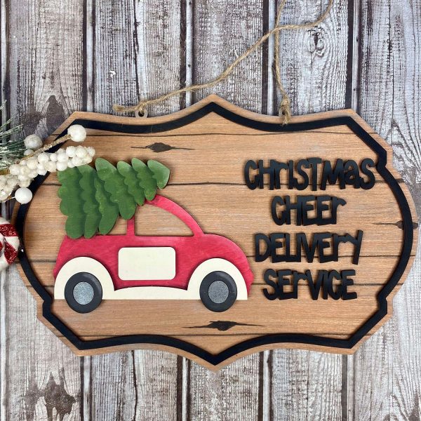 Personalizable Vintage Car Christmas Sign Online Hot Sale