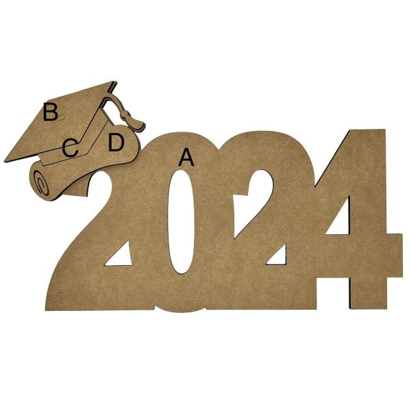 2024 Personalized Graduation Cap and Year Sign - Photo Prop - Graduation Keepsake Online now - Image 2
