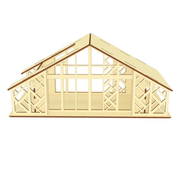 Patterned Dollhouse with Large Windows and Open Side Online now - Image 2