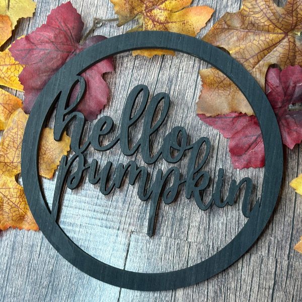 Hello Pumpkin Round Door Sign For Sale