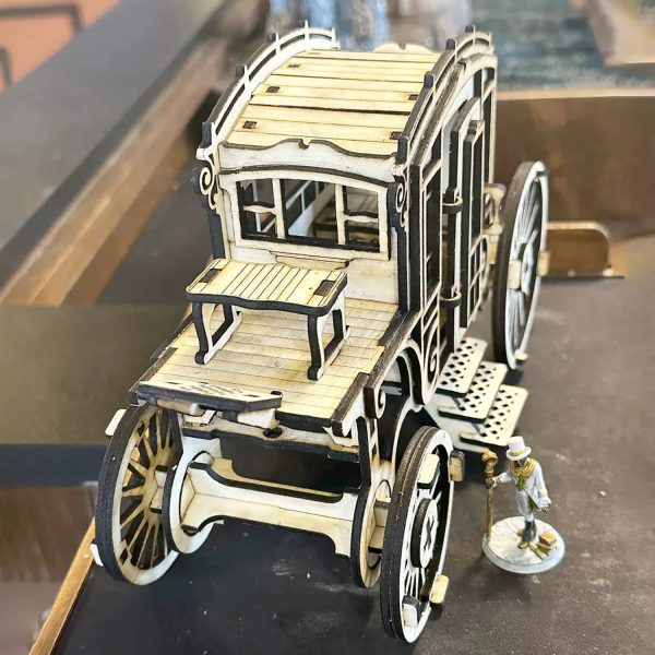 Old Horse-Drawn Carriage with Opening Doors and Moving Wheels Online Hot Sale - Image 4