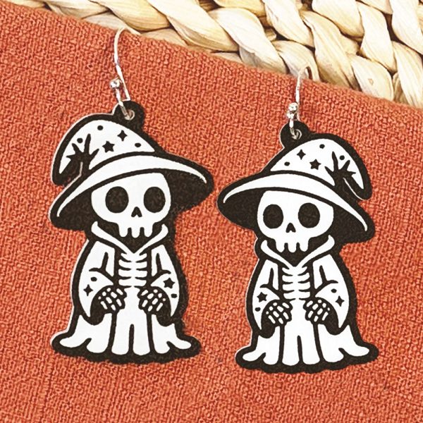 Wizard Witch Halloween Skeleton Earrings Hot on Sale