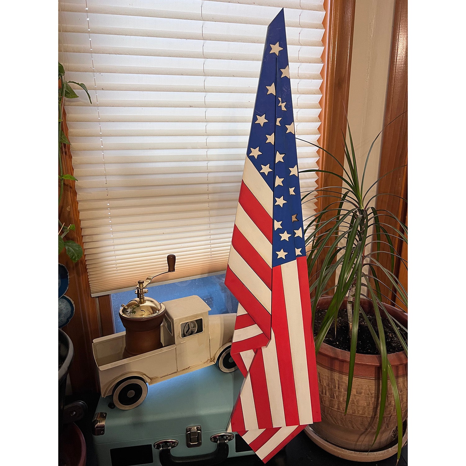 Draped Wooden USA Flag (Medium) – Patriotic Decor Online