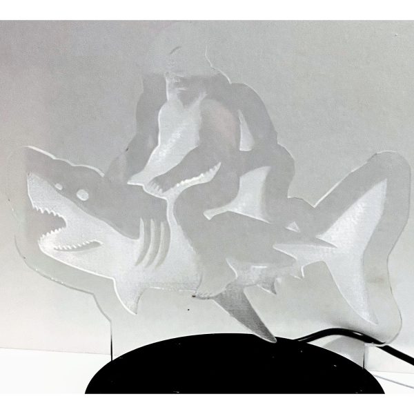 Bigfoot Sasquatch Shark Riding LED Nightlight Insert Fashion - Image 4