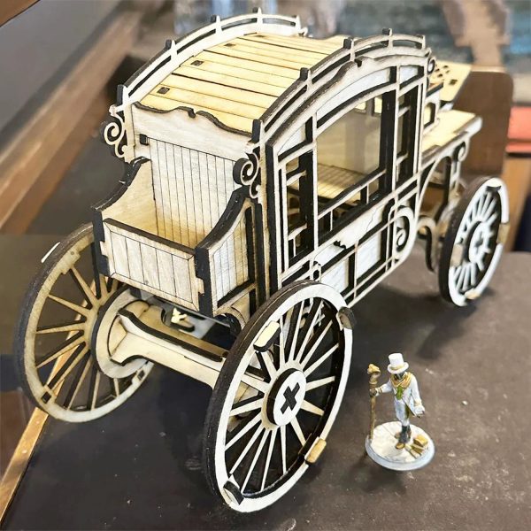Old Horse-Drawn Carriage with Opening Doors and Moving Wheels Online Hot Sale - Image 3