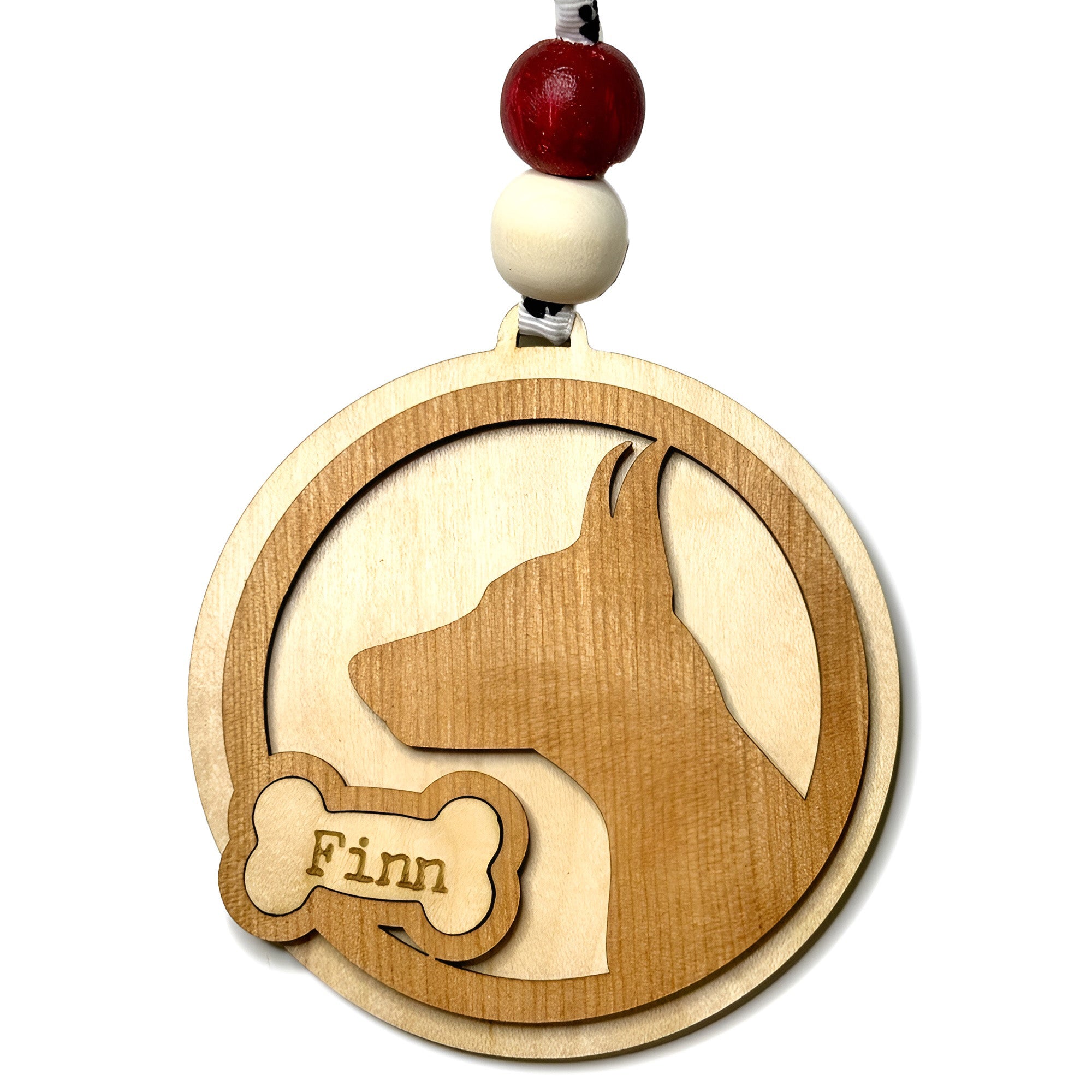 Doberman Pinscher Silhouette Christmas Ornament (Set of 3) with Personalization Online Sale