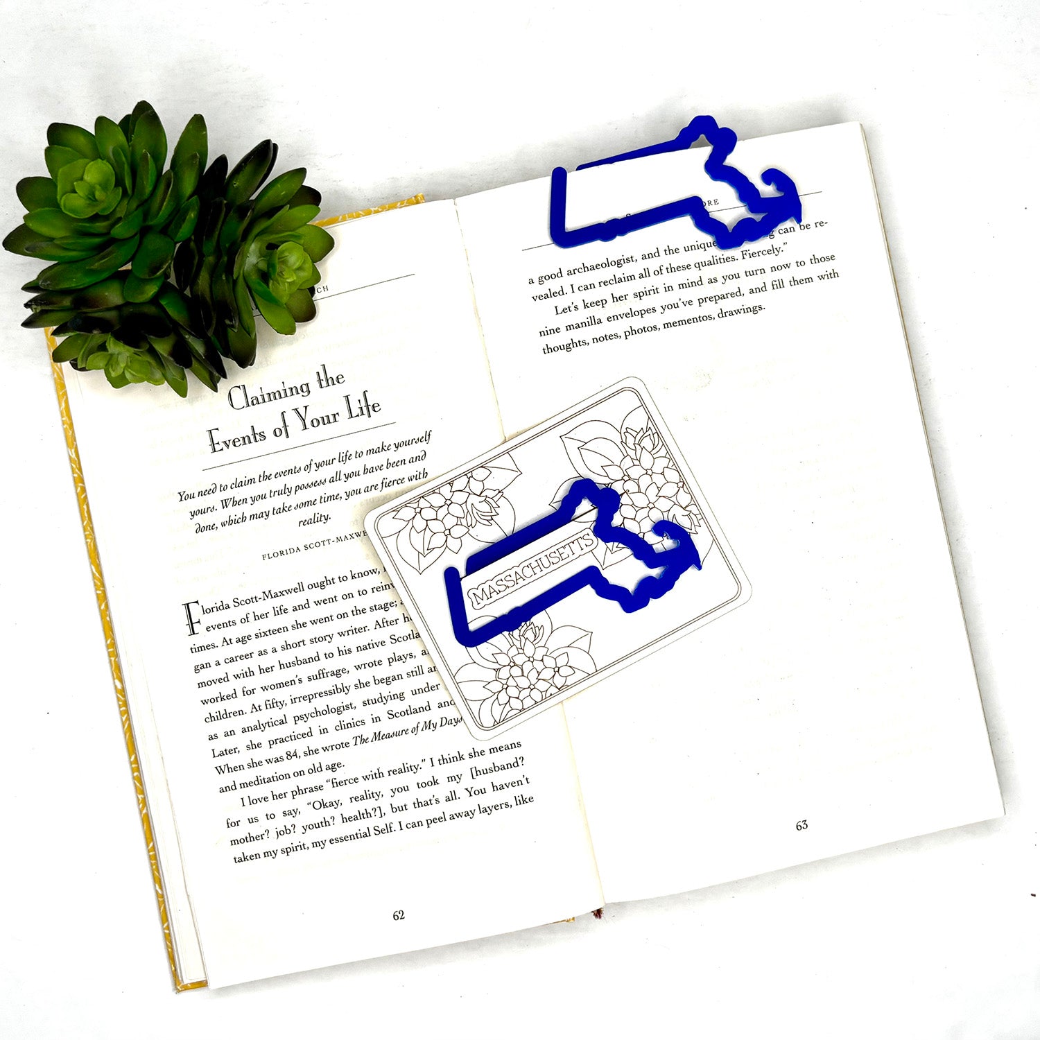 Massachusetts Shaped Bookmark with Card Backer – Paperclip – Snack Bag Closure Online now