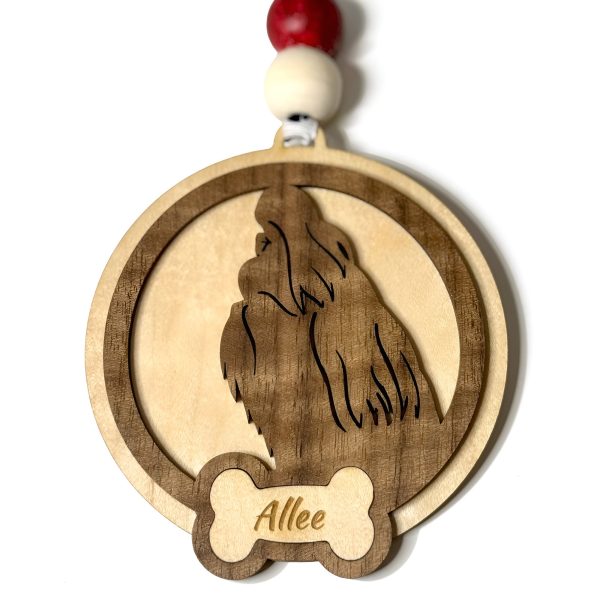 Shih Tzu Silhouette Christmas Ornament (Set of 3) with Personalization Online now - Image 2