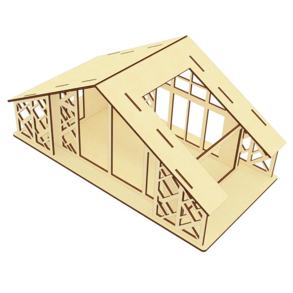 Patterned Dollhouse with Large Windows and Open Side Online now - Image 3