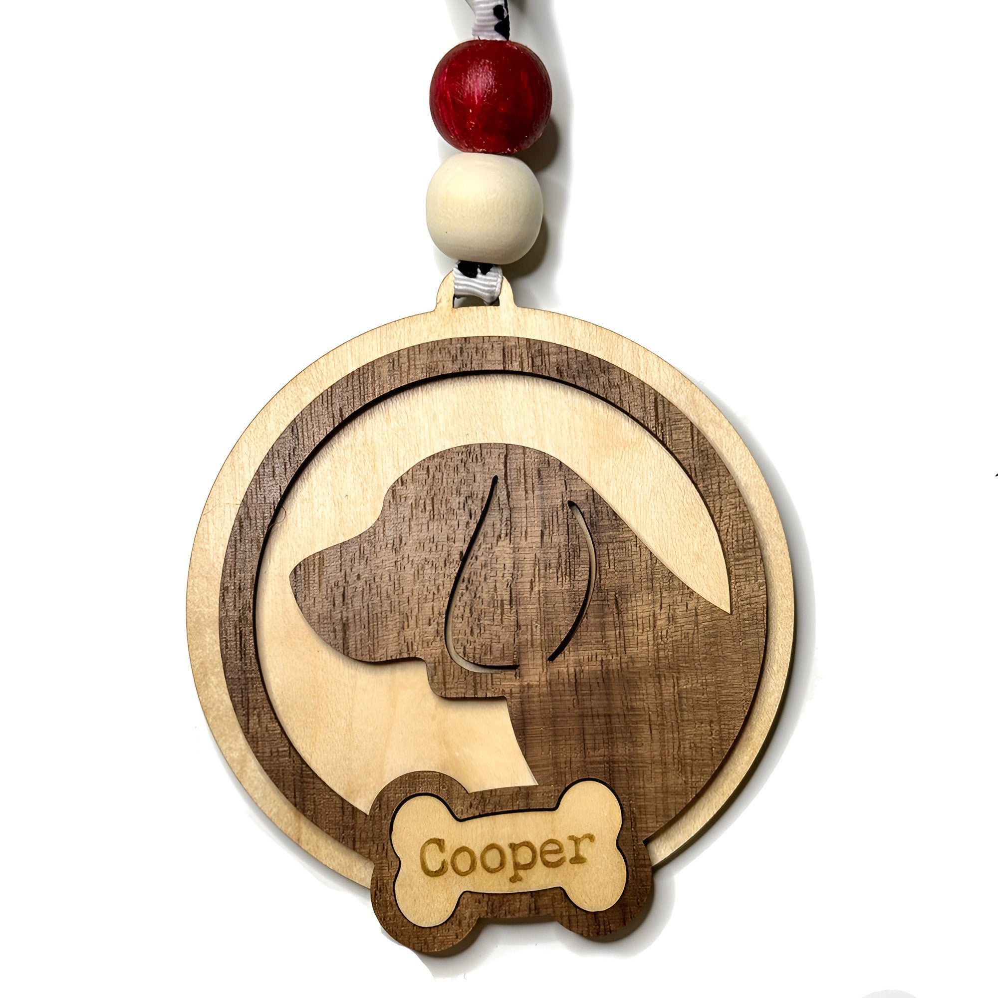 Beagle Silhouette Christmas Ornament (Set of 3) with Personalization Online Hot Sale