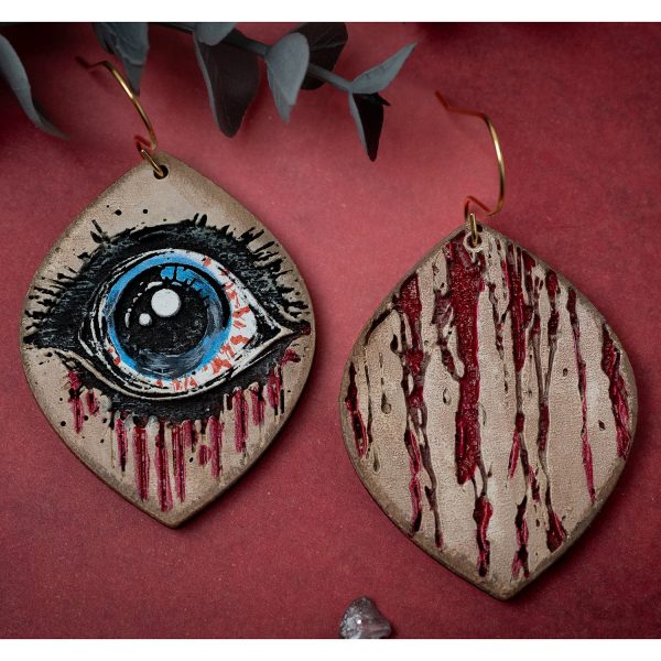 Fear Halloween Teardrop Dangle Earrings on Sale