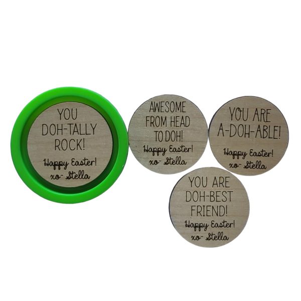 Easter Craft Dough Personalized Lid Tag (3-4 oz - Large Dough Lids) - Set of 4 Online Hot Sale