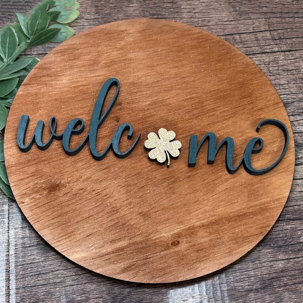 St. Patrick s Day Welcome Clover Door Sign Supply