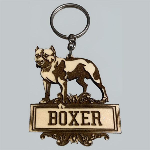 Customizable Boxer Dog Keychain Online Sale