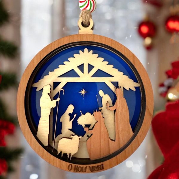 Manger Scene - Nativity Scene Layered Ornament Online Sale