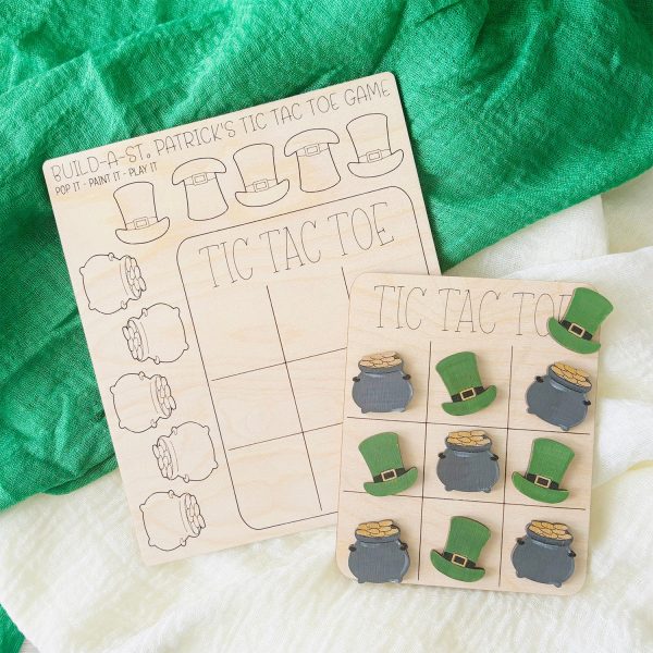 Build a St. Patrick s Day Tic Tac Toe Pop-Out Card (Pot of Gold and Hat) Online Hot Sale