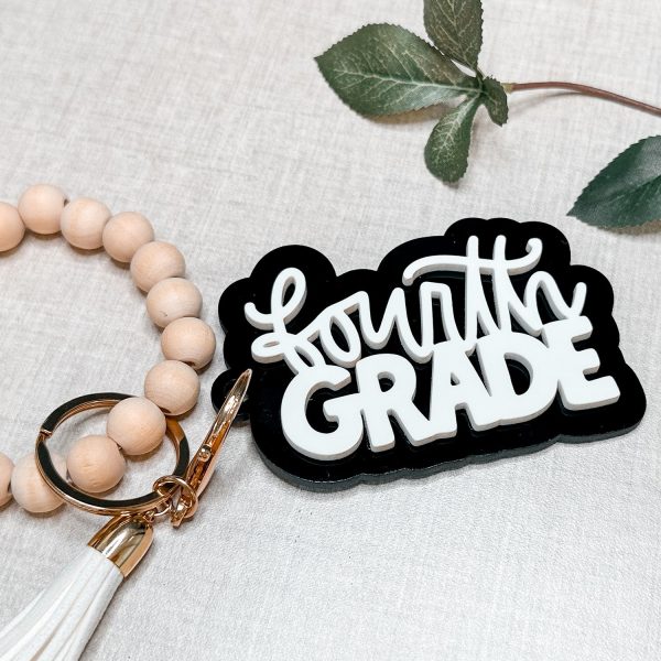 Fourth Grade Layered Keychain or Bag Tag Fashion