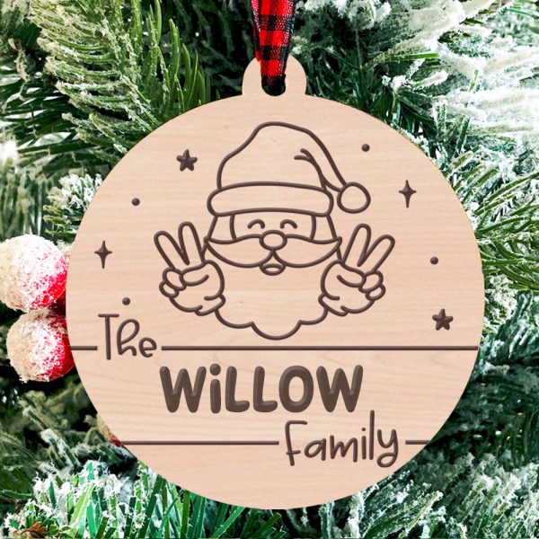 Personalized Family Name Santa Claus Christmas Ornament Online now