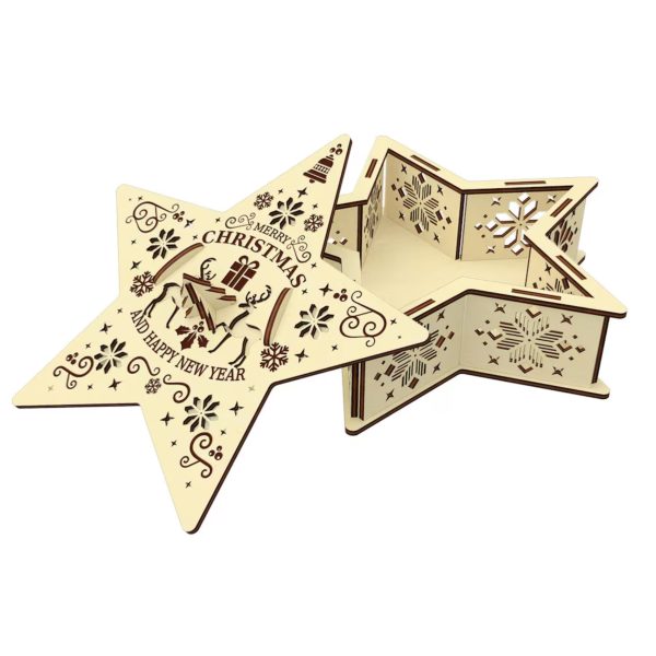 Star-Shaped Christmas Trinket Box with Opening Lid Discount