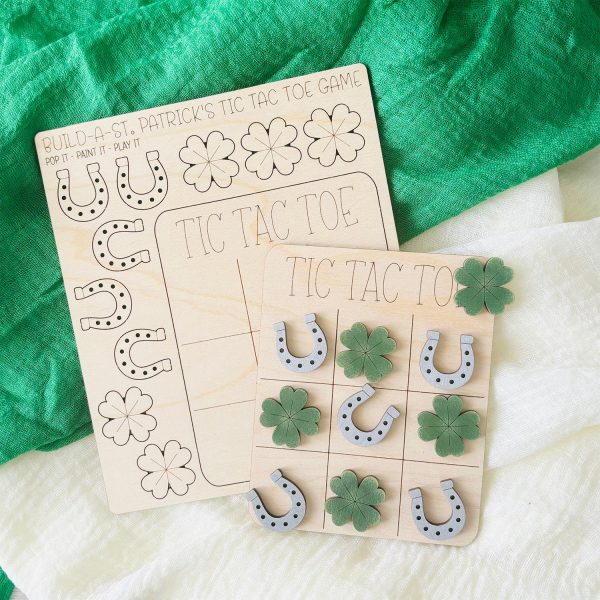 Build a St. Patrick s Day Tic Tac Toe Game Pop-Out Card (Clover and Horseshoe) Discount