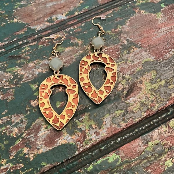 Moroccan Leopard Print Dangle Earrings Online now - Image 2