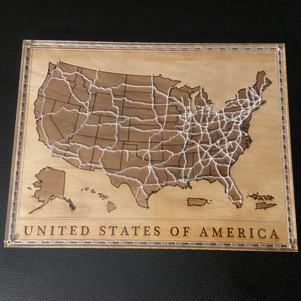 United States of America Wood Layer Map For Sale