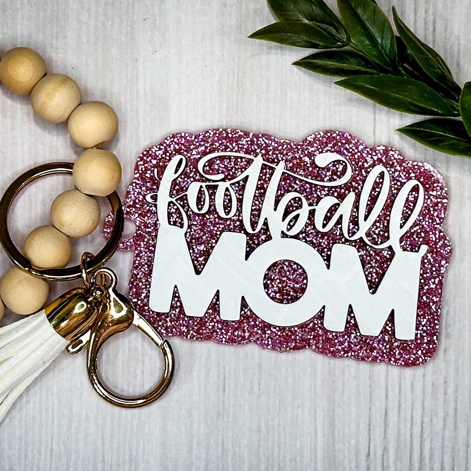 Football Mom Layered Keychain Fashion