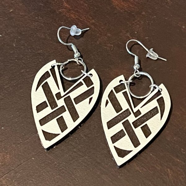 Woven Open V Ring Dangle Earrings Online Sale
