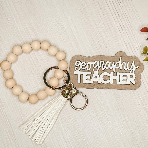 Geography Teacher Layered Keychain on Sale