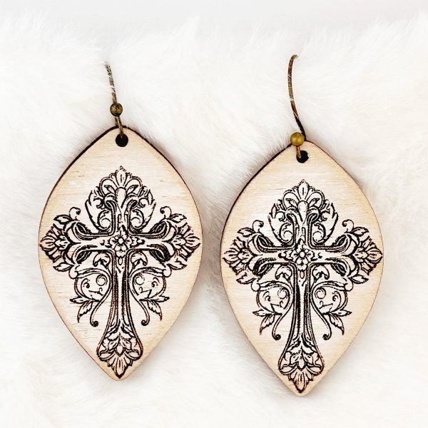 Jesus Cross Teardrop Earrings Fashion