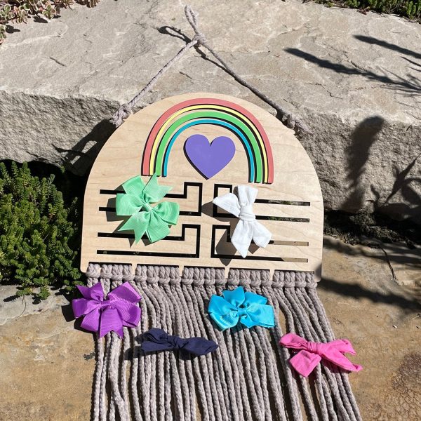 Rainbow Hair Bow & Headband Holder For Cheap