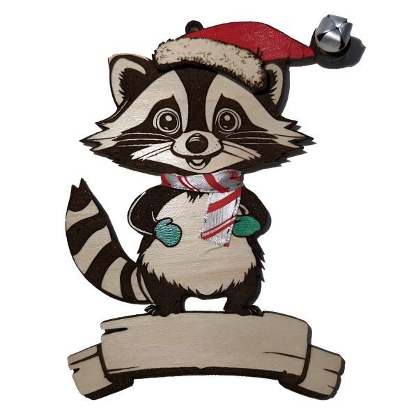 Customizable Festive Raccoon Ornament Cheap