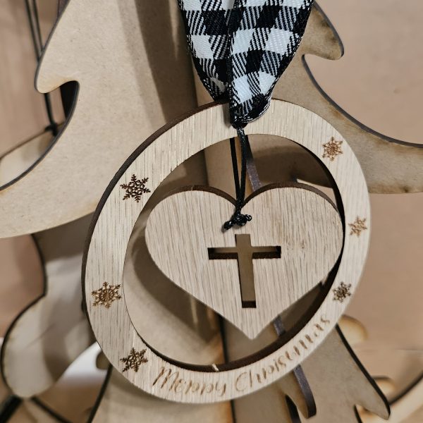 Cross in Heart Merry Christmas Ornament For Cheap