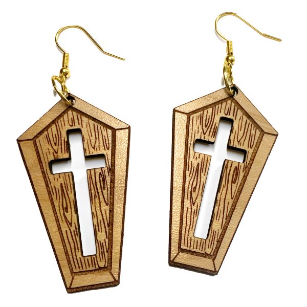Coffin Cross Dangle Earrings Online now