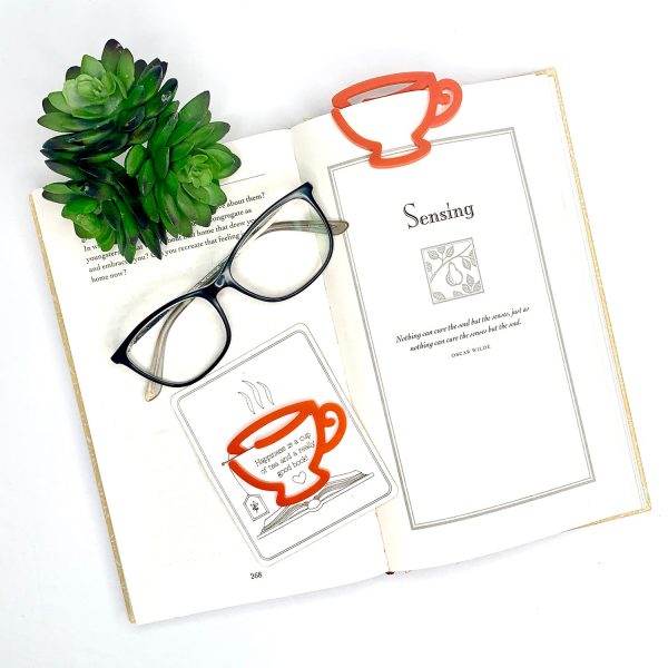 Tea Cup-Shaped Bookmark with Card Backer - Paperclip - Snack Bag Closure Online Hot Sale