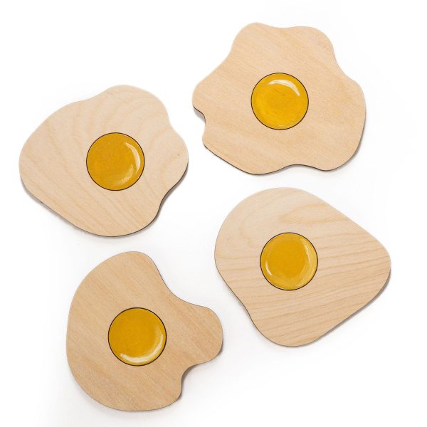 Fried Egg  Breakfast-themed Coasters (Set of 4) For Sale