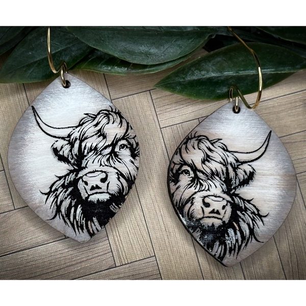 Highland Cow Teardrop Earrings Sale