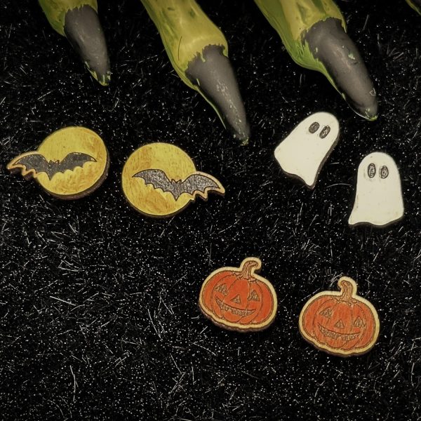 Halloween Stud Earrings (Set of 3) For Sale