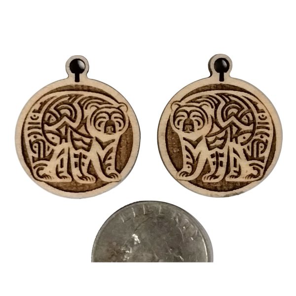 Tiny Stare Bear in the Woods Reversible Earrings Supply