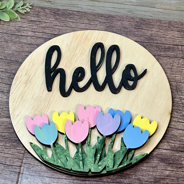 Hello Spring: Flower Welcome Door Sign Supply