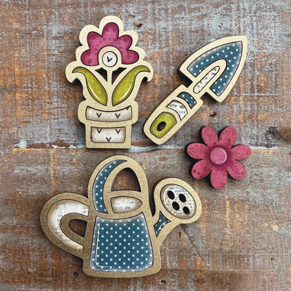 Gardening-themed Flower and Tools Magnet Collection (Set of 4) Fashion