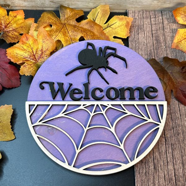 Halloween Spiderweb Welcome Door Sign Supply